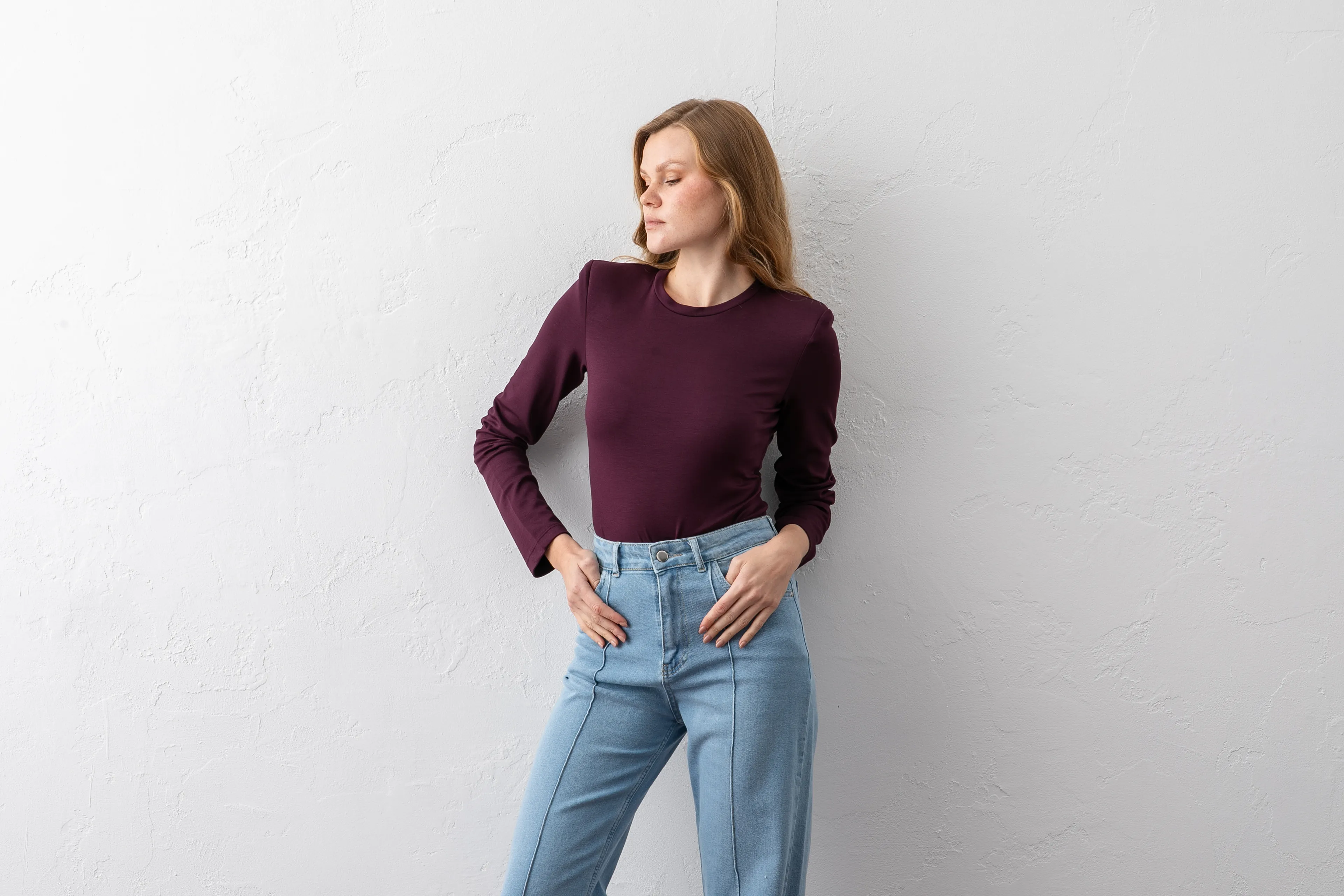 Yüksek Belli Nervürlü Kot Pantolon