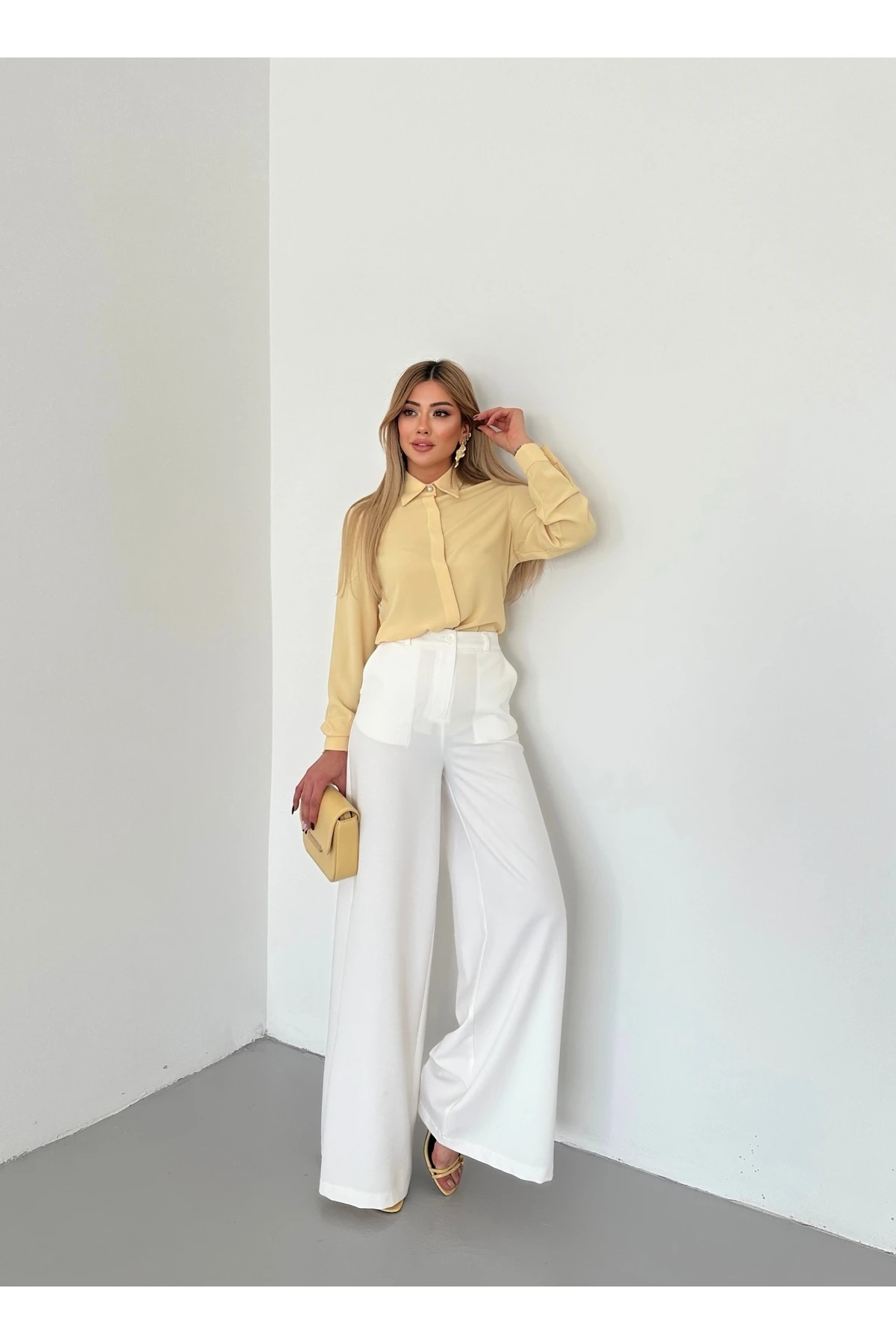 Double Bol Paçalı Palazzo Pantolon