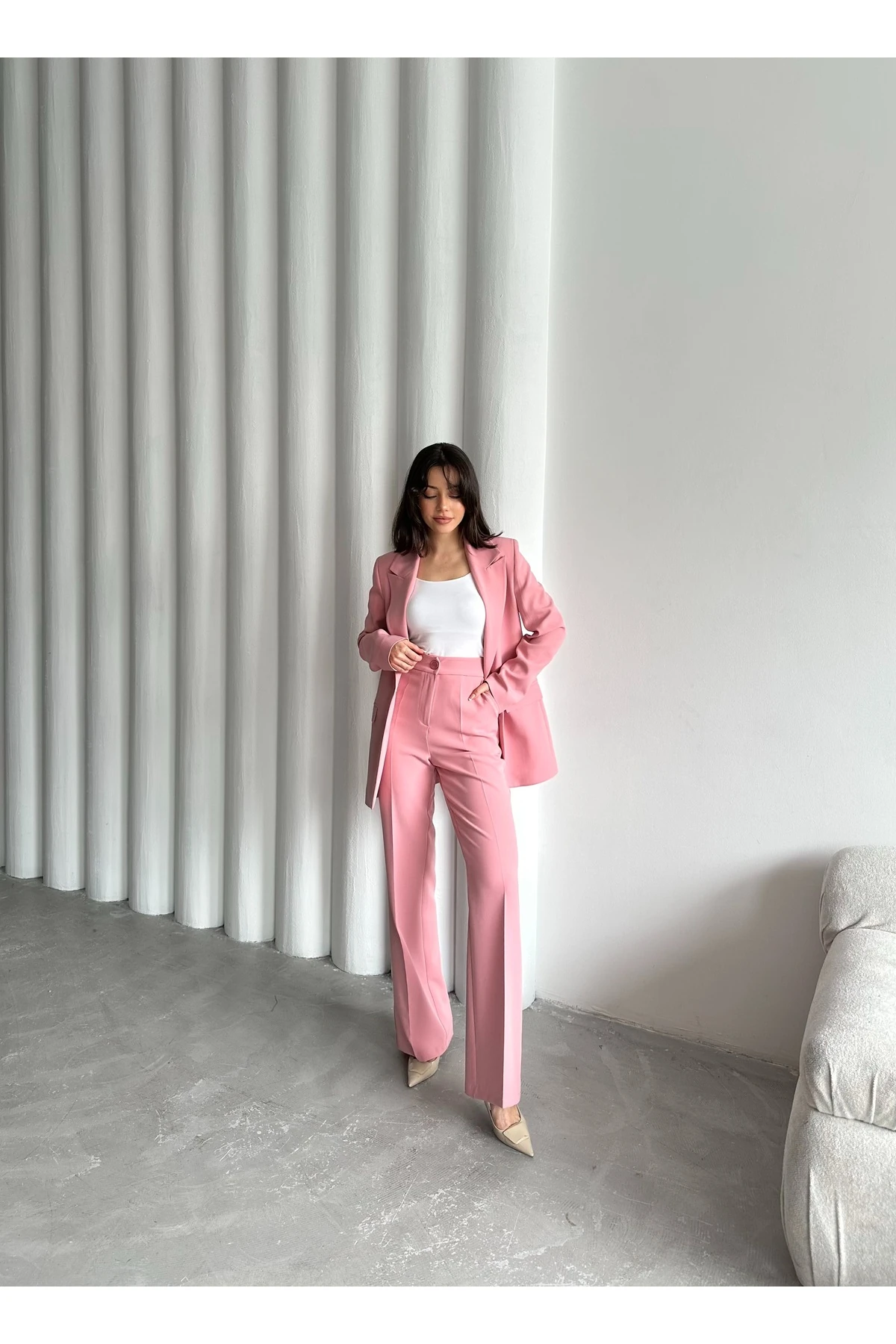 Blazer Suit with Two-Button Closure