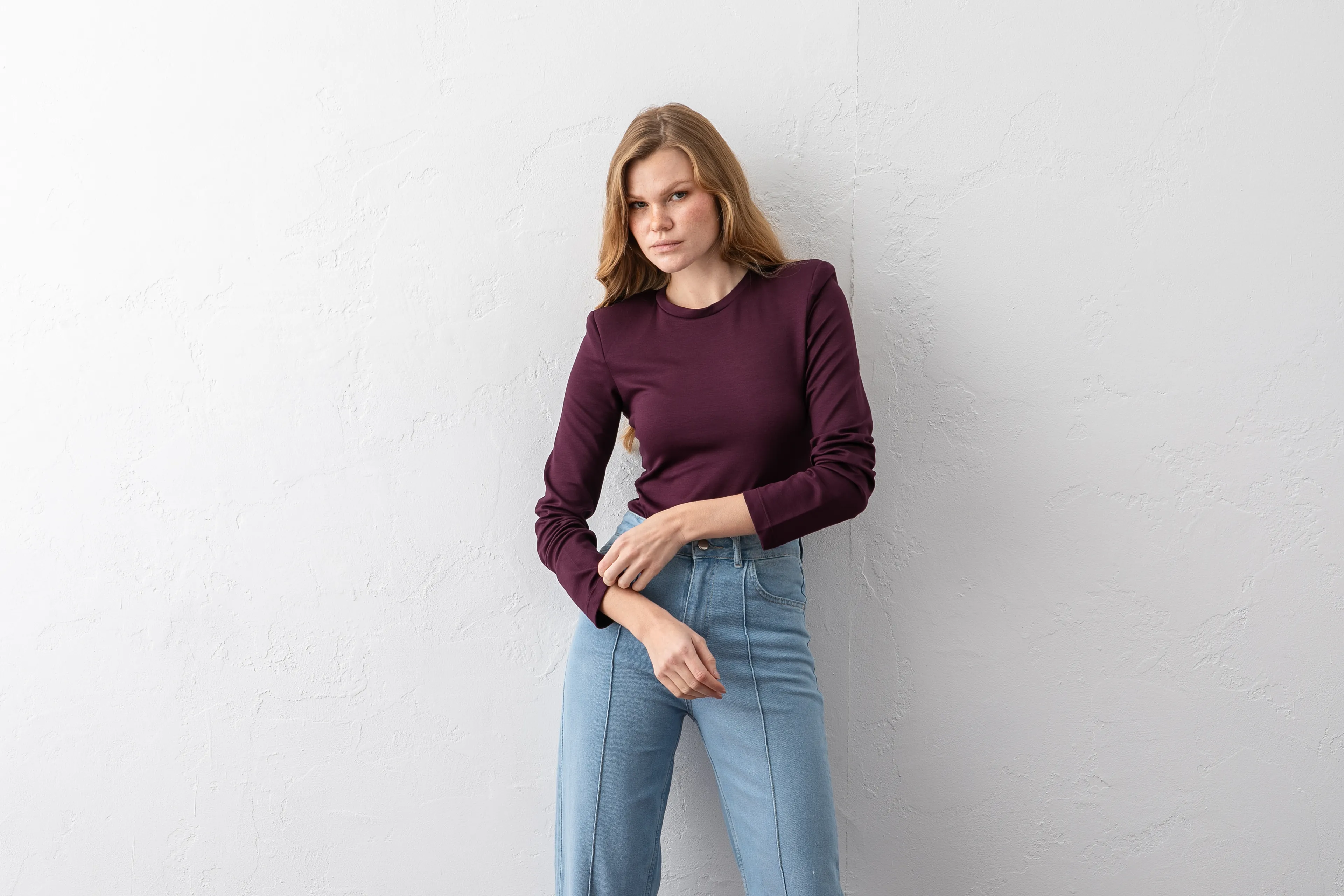 Yüksek Belli Nervürlü Kot Pantolon