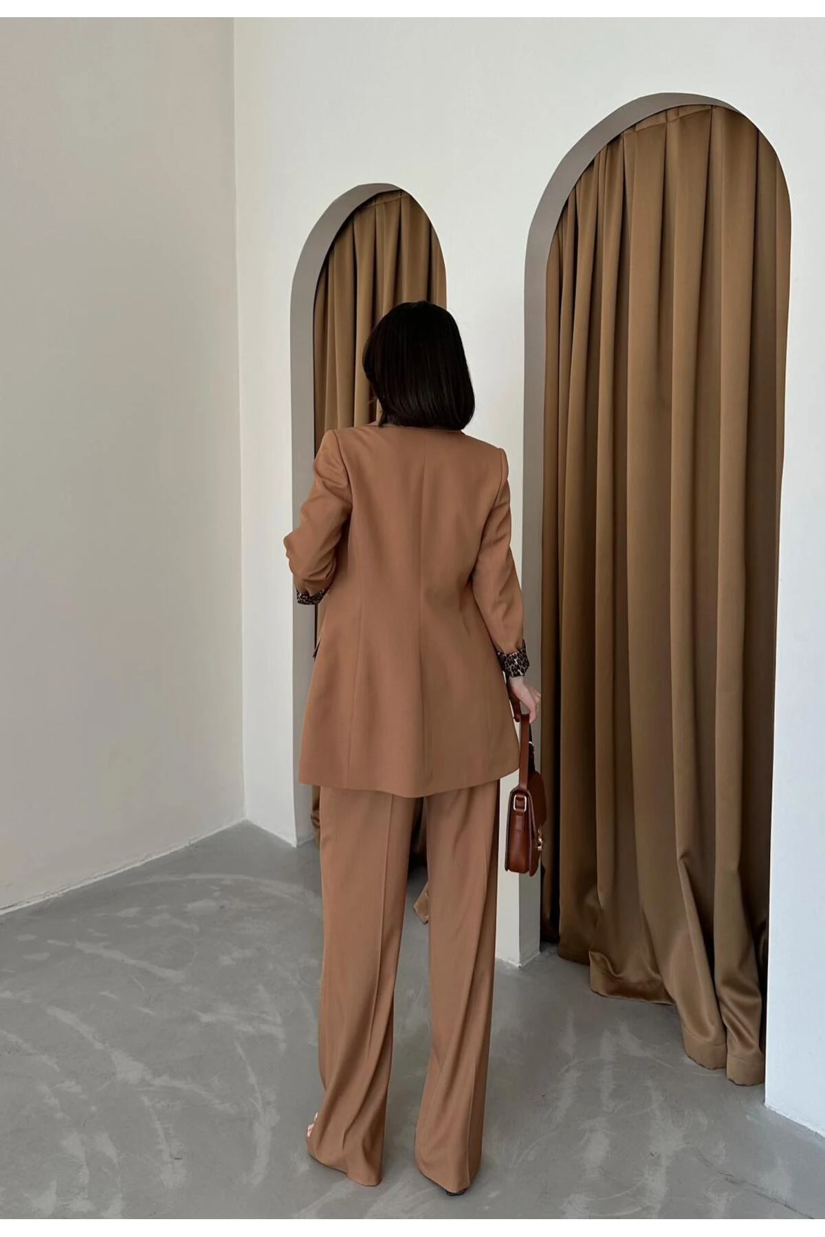 Blazer Jacket with Leopard Lining