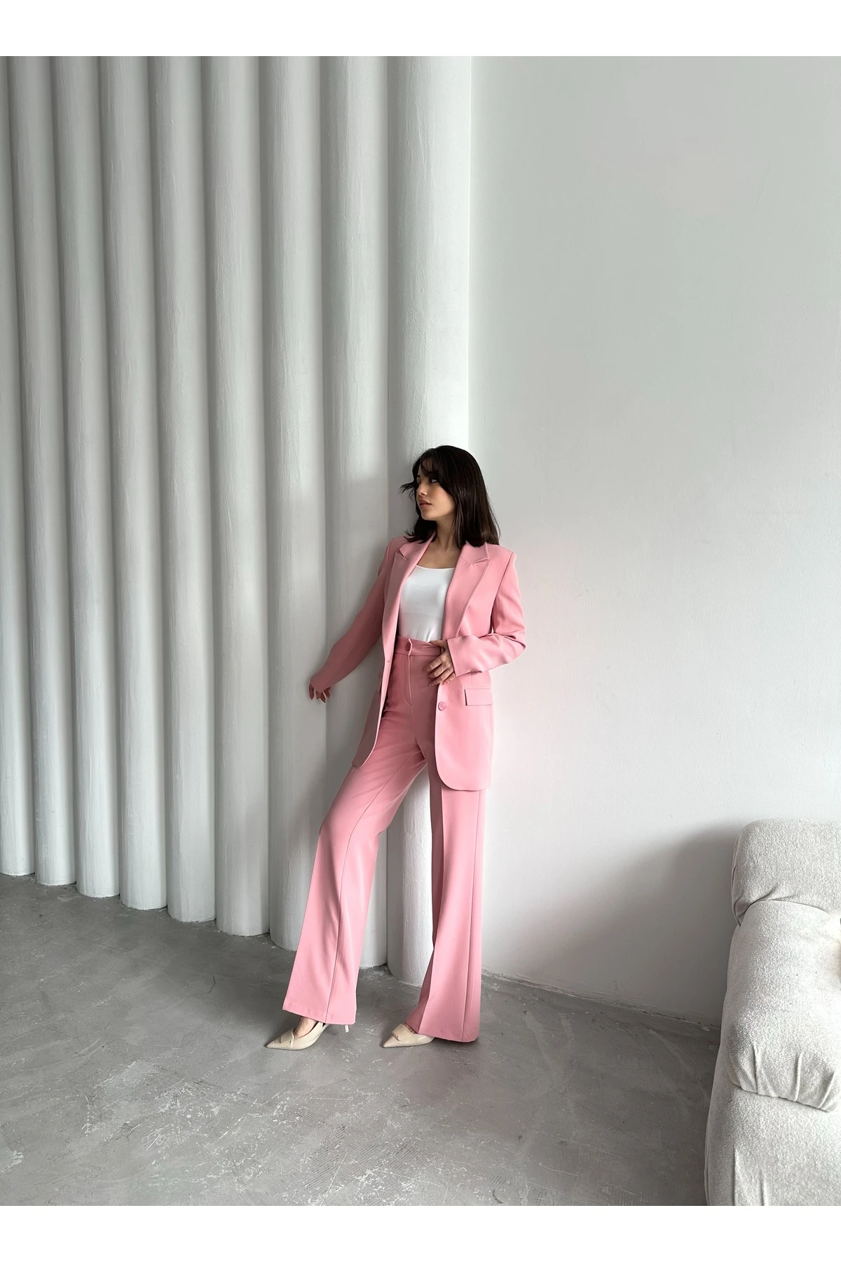 Blazer Suit with Two-Button Closure