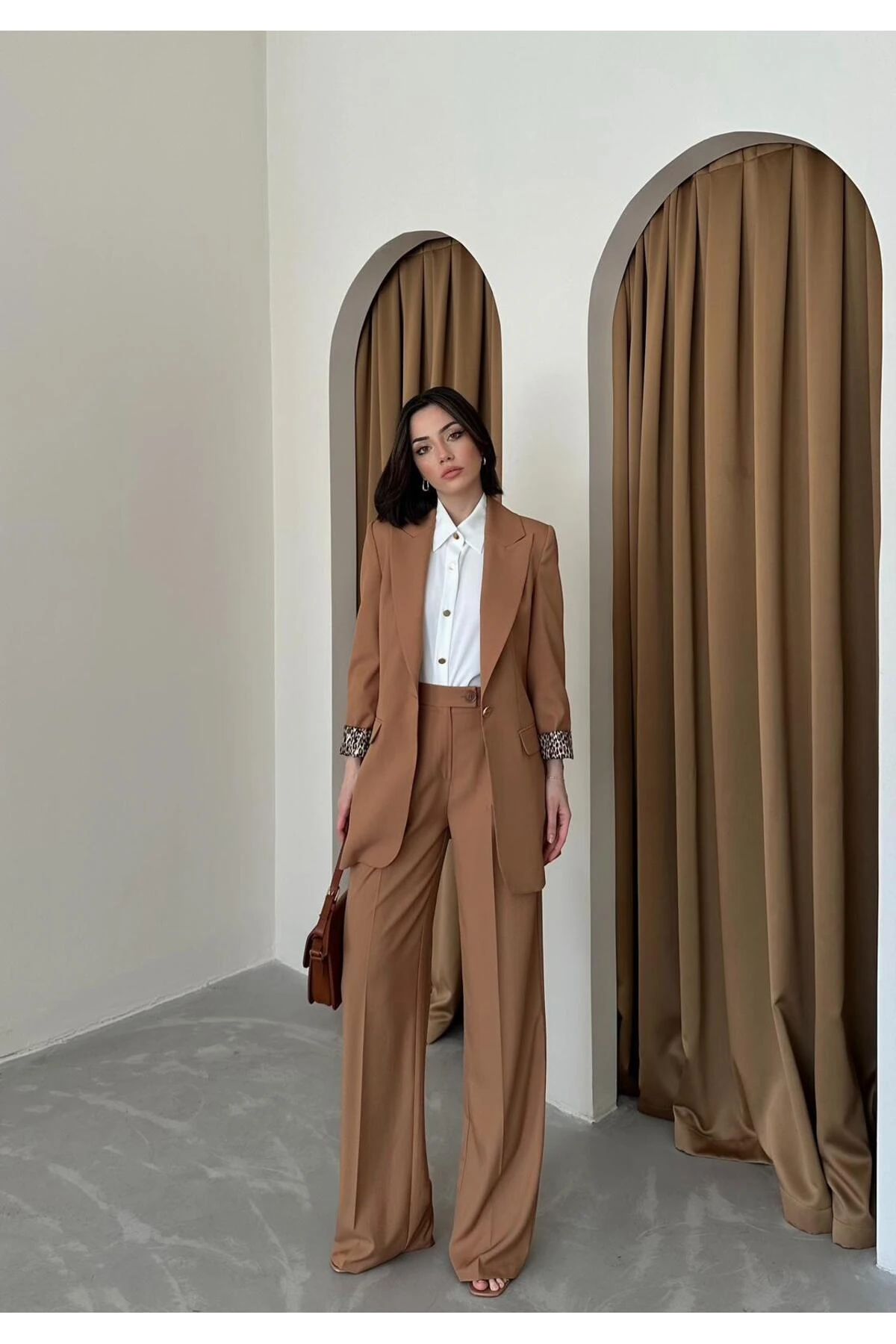 Blazer Jacket with Leopard Lining