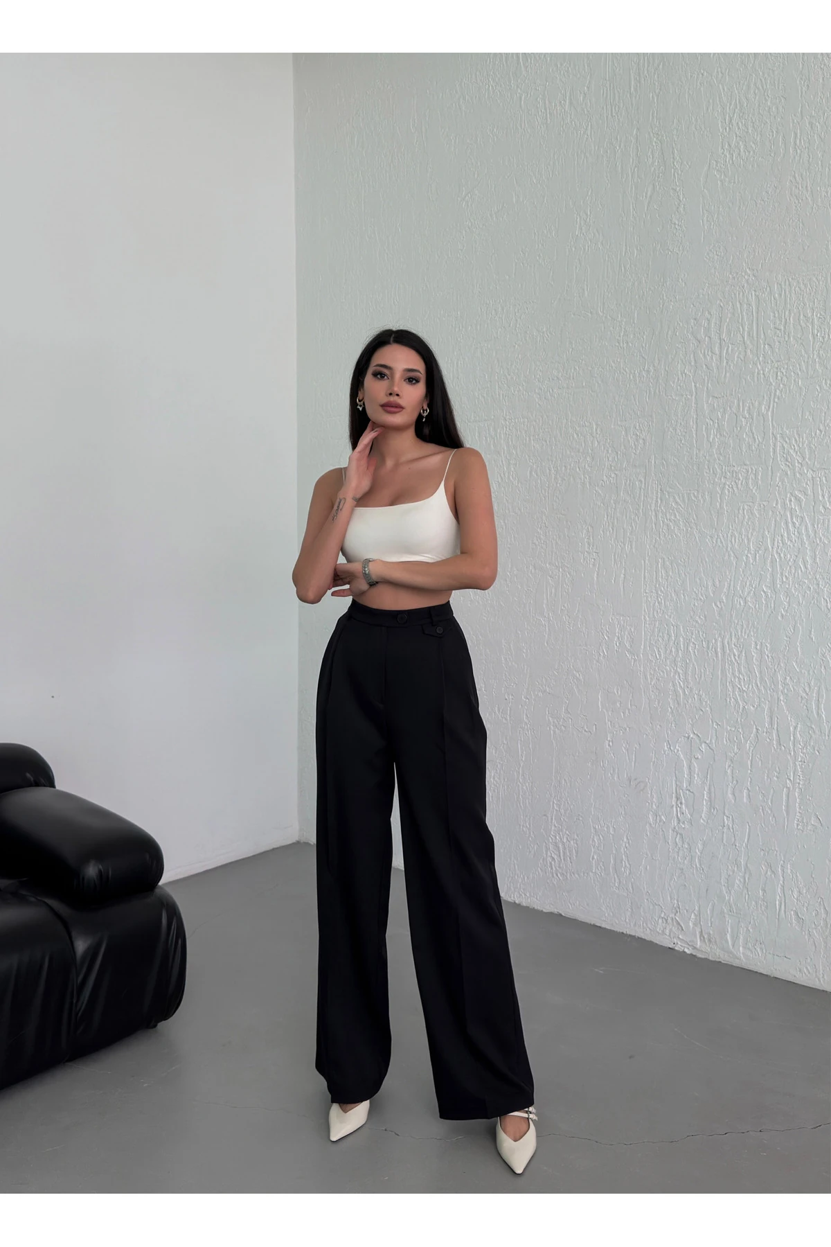 PİLELİ BOL PAÇA PANTOLON