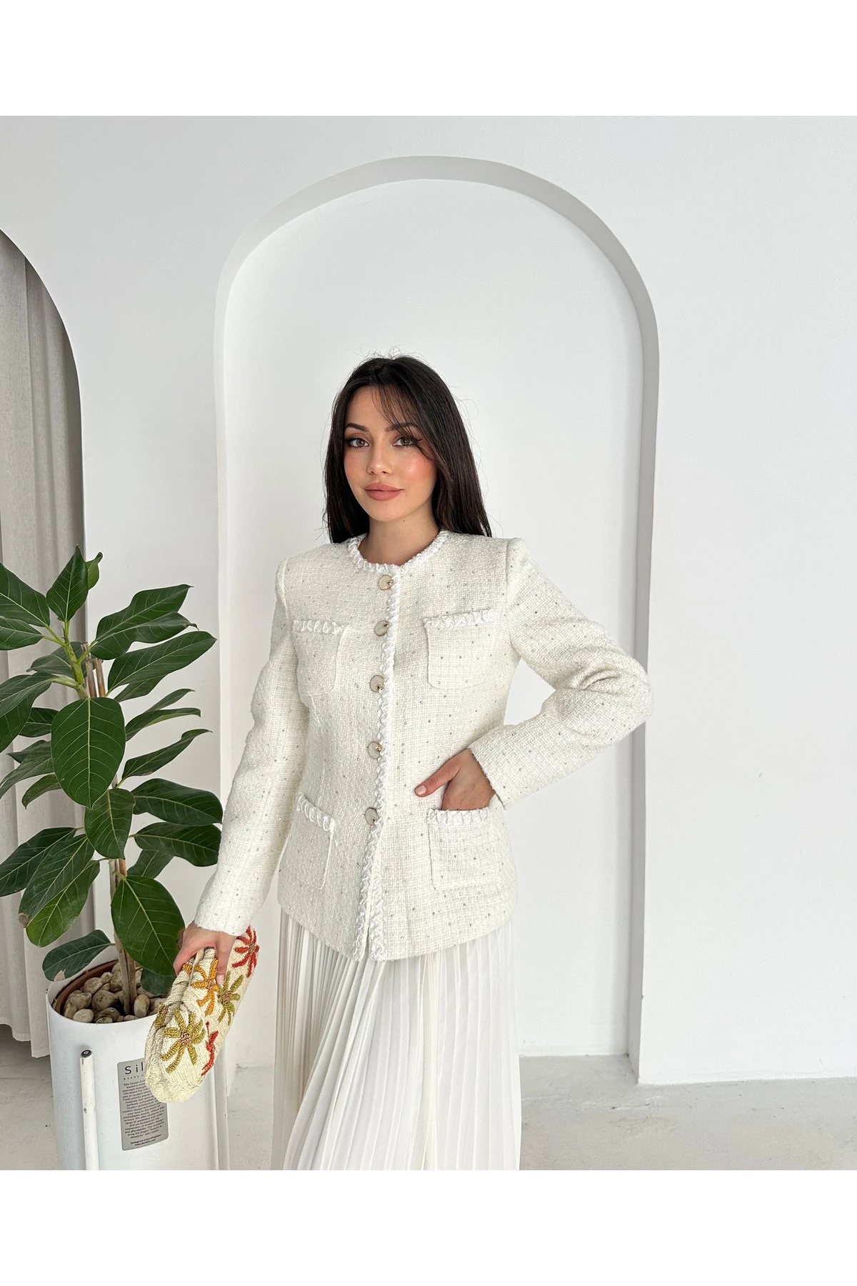 Lüks Pilise Etekli İkili Takım