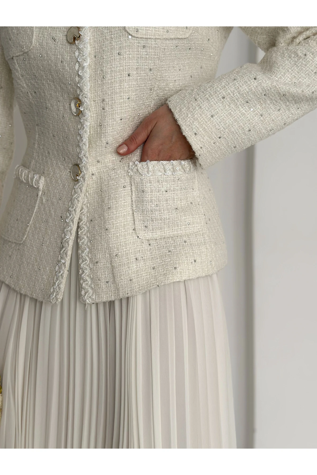 Lüks Pilise Etekli İkili Takım