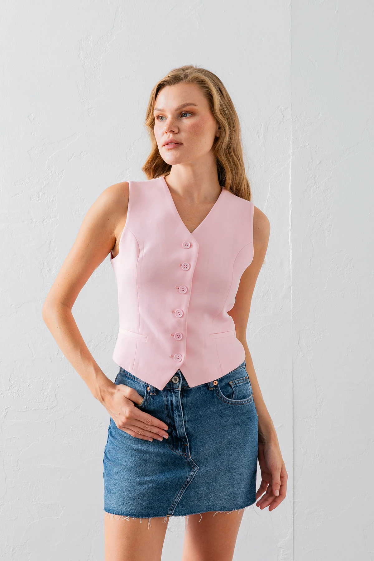  Kadın Yelek - pembe
