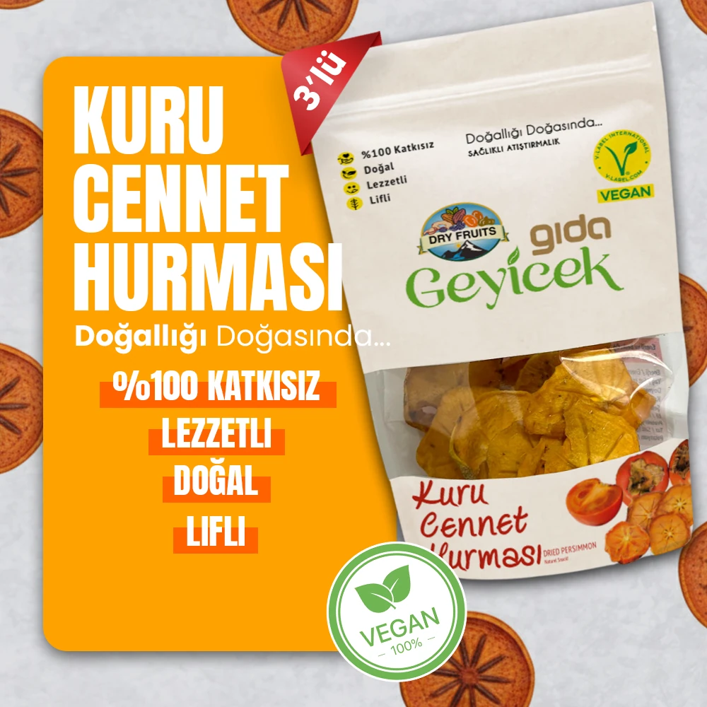Geyicek Gıda 3'lü Kurutulmuş Cennet Hurması 50 Gr