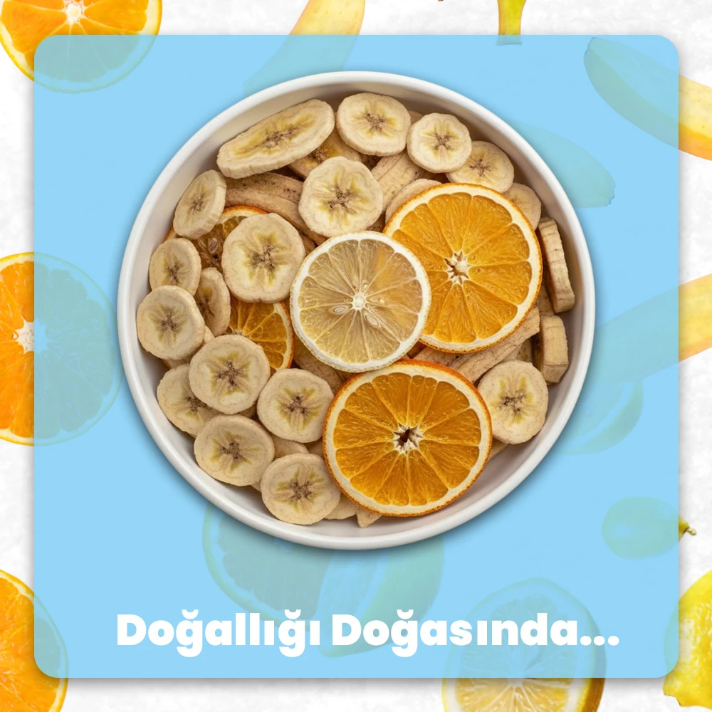 Geyicek Gıda Akdeniz Güneşi Kurutulmuş Meyveler 50 Gr (Portakal/Limon/Muz)