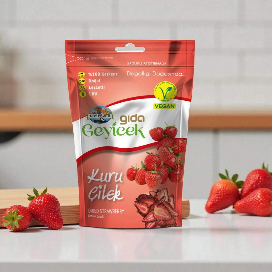 Geyicek Gıda 3'lü Kurutulmuş Çilek 30 Gr