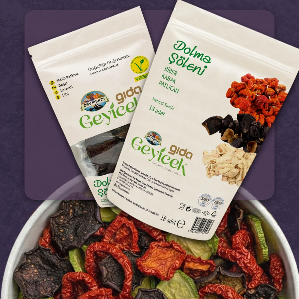 Geyicek Gıda Kurutulmuş Dolma Şöleni (Biber/Kabak/Patlıcan) 18 Adet