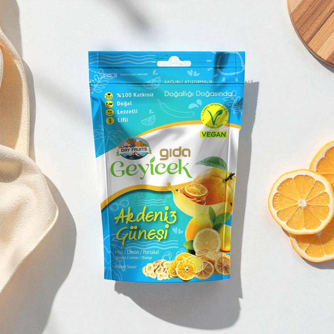 Geyicek Gıda 3'lü Akdeniz Güneşi 50 Gr (Muz/Portakal/Limon)