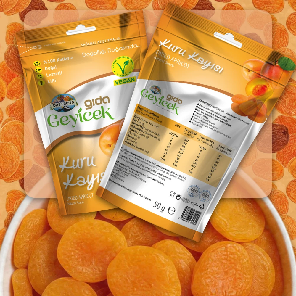 Geyicek Gıda Kurutulmuş Kayısı 50 Gr