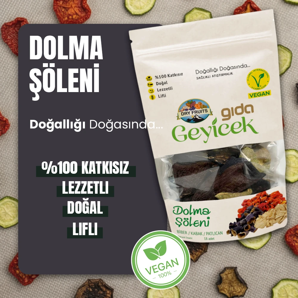 Geyicek Gıda Kurutulmuş Dolma Şöleni (Biber/Kabak/Patlıcan) 18 Adet