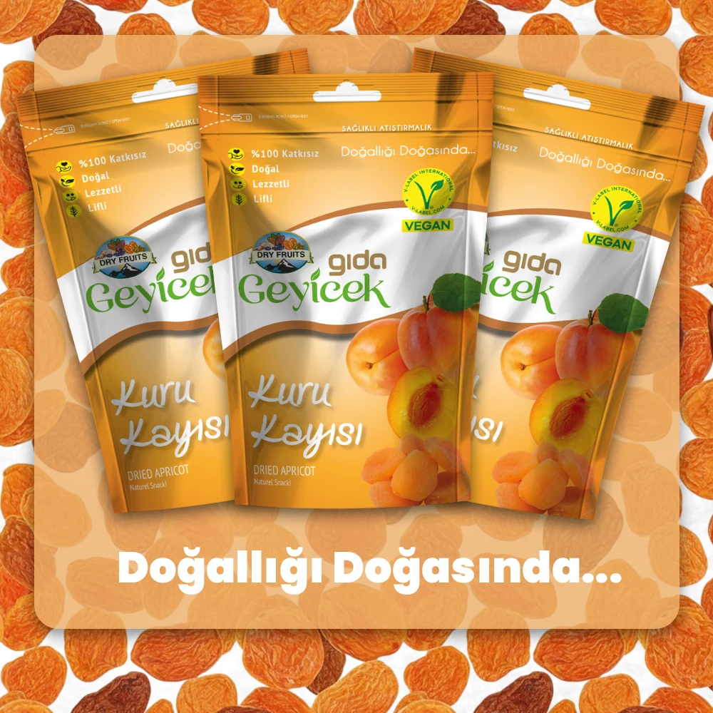 Geyicek Gıda 3'lü Kurutulmuş Kayısı 50 Gr