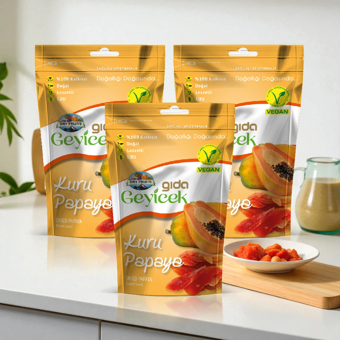 Geyicek Gıda 3'lü Kurutulmuş Papaya 30 Gr