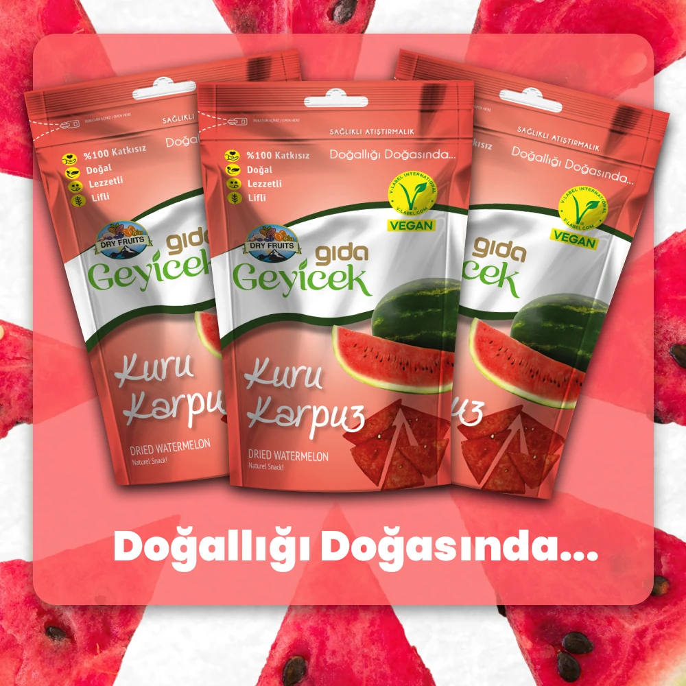 Geyicek Gıda 3'lü Kurutulmuş Karpuz 30 Gr