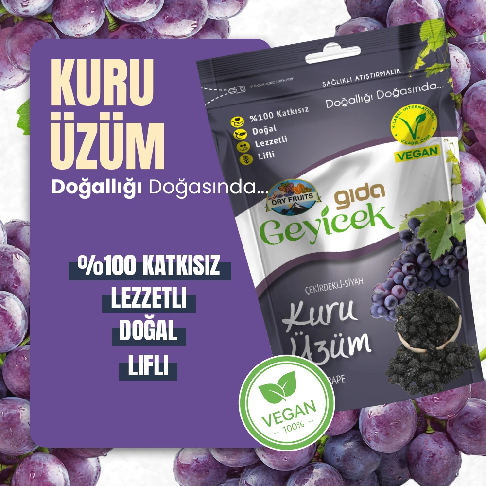 Geyicek Gıda Kurutulmuş Üzüm 100 Gr