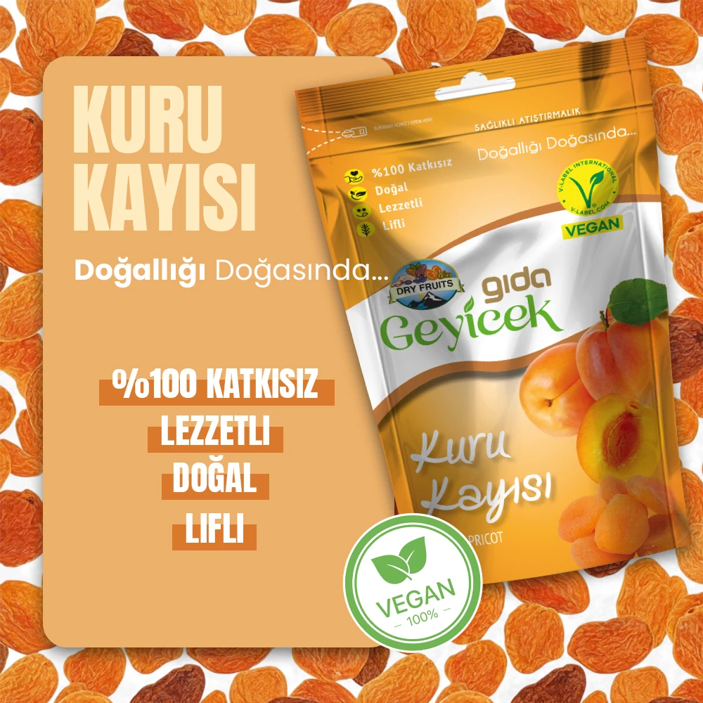 Geyicek Gıda Kurutulmuş Kayısı 50 Gr