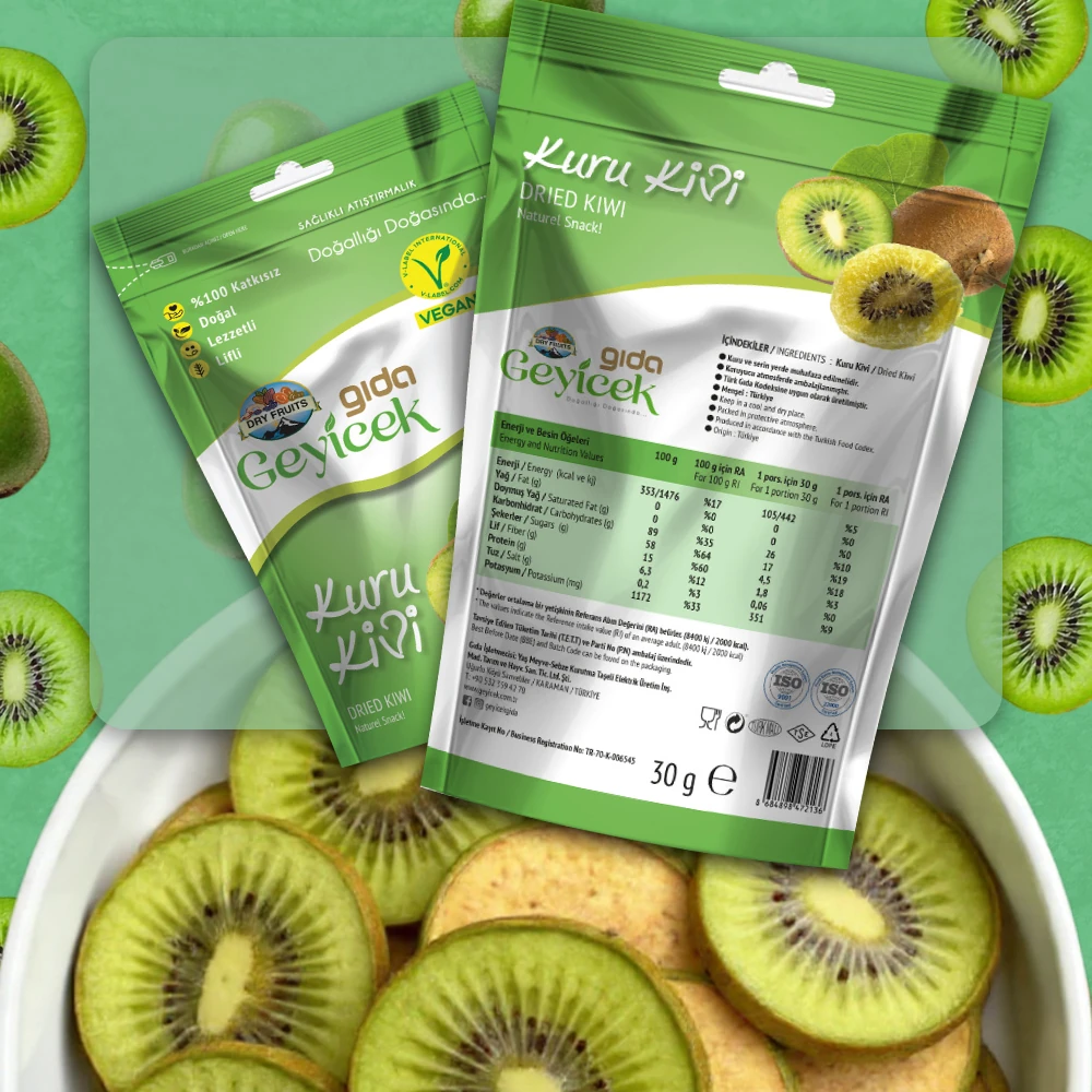 Geyicek Gıda 3'lü Kurutulmuş Kivi 30 Gr