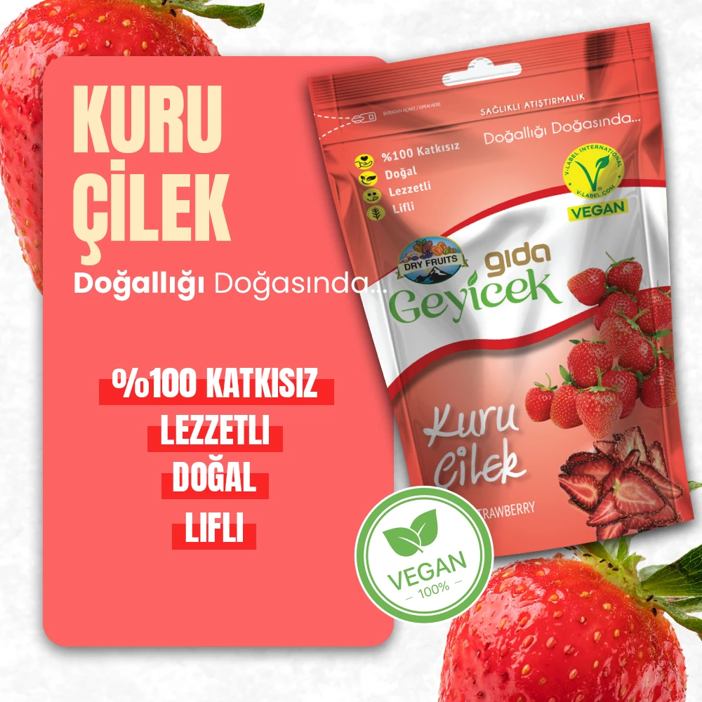 Geyicek Gıda Kurutulmuş Çilek 30 Gr 