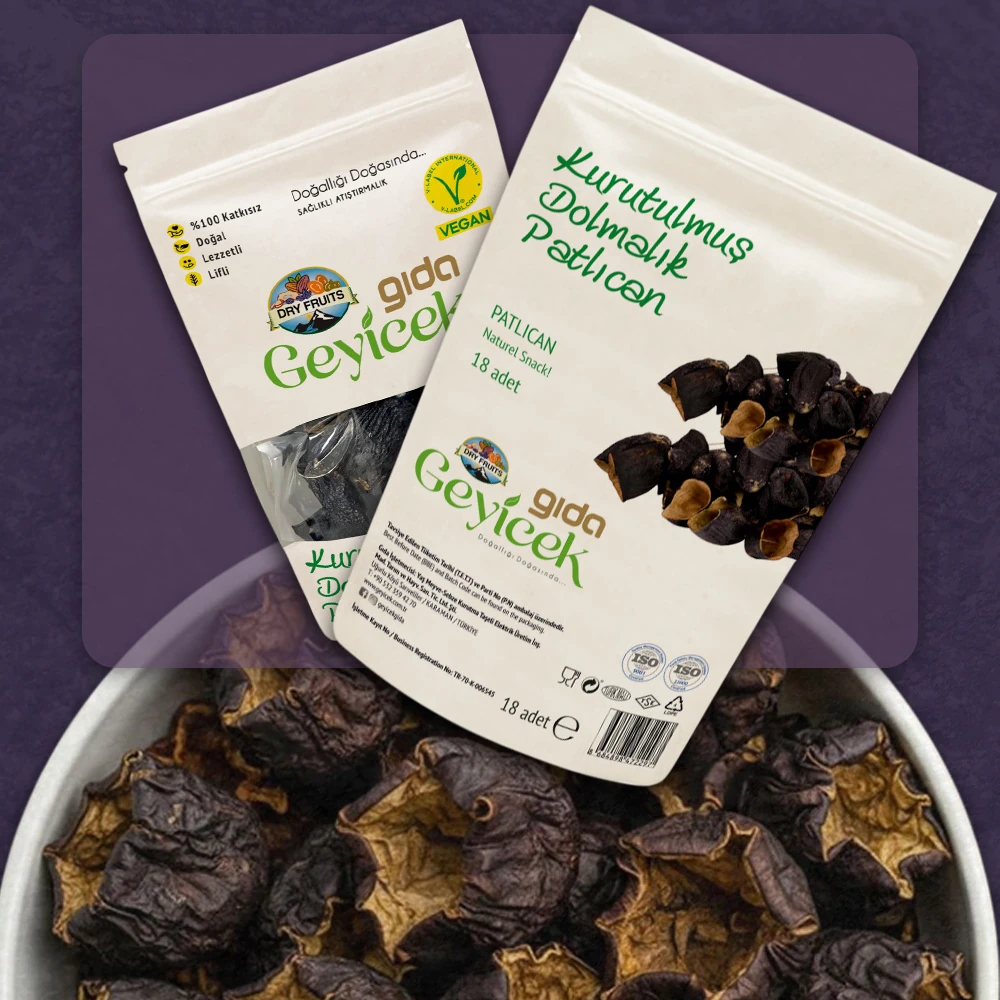 Geyicek Gıda Kurutulmuş Dolmalık Patlıcan (18 Adet)