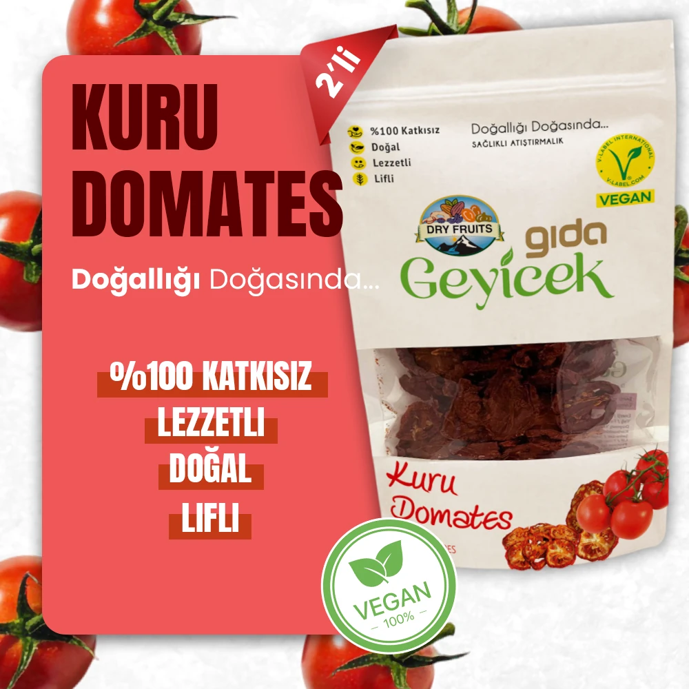 Geyicek Gıda 2'li Kurutulmuş Domates 100 Gr 