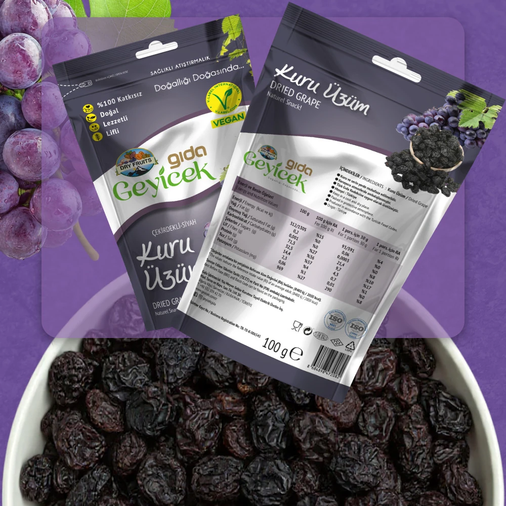 Geyicek Gıda Kurutulmuş Üzüm 100 Gr