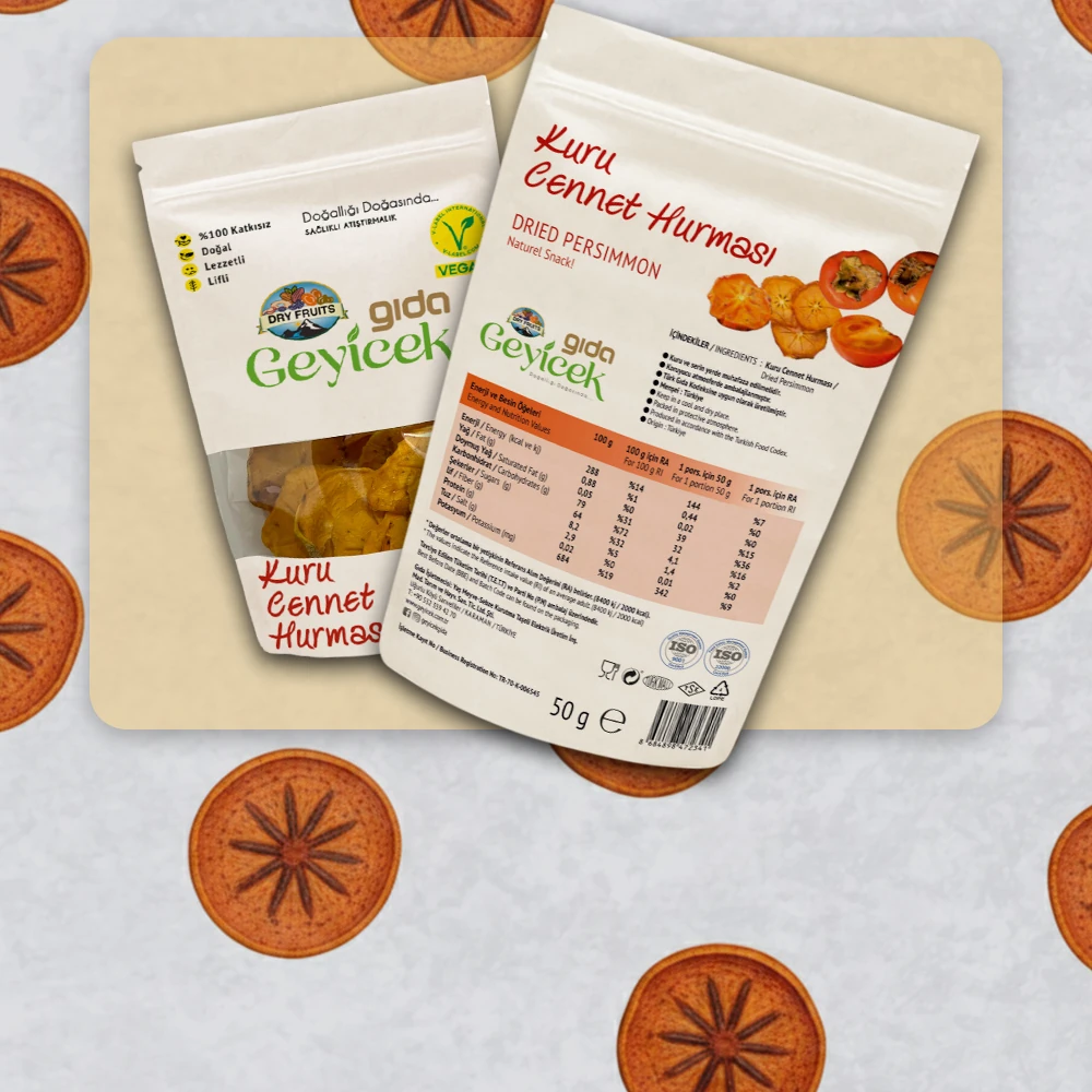 Geyicek Gıda 3'lü Kurutulmuş Cennet Hurması 50 Gr