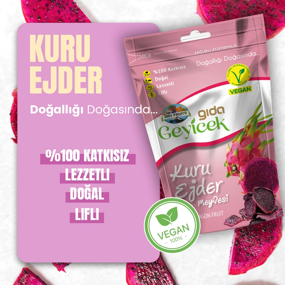 Geyicek Gıda Kurutulmuş Ejder Meyvesi 30 Gr