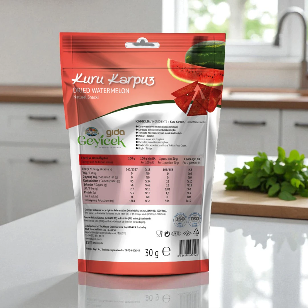 Geyicek Gıda Kurutulmuş Karpuz 30 Gr