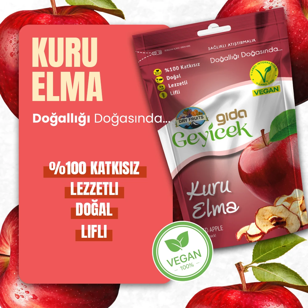 Geyicek Gıda Kurutulmuş Elma 50 Gr