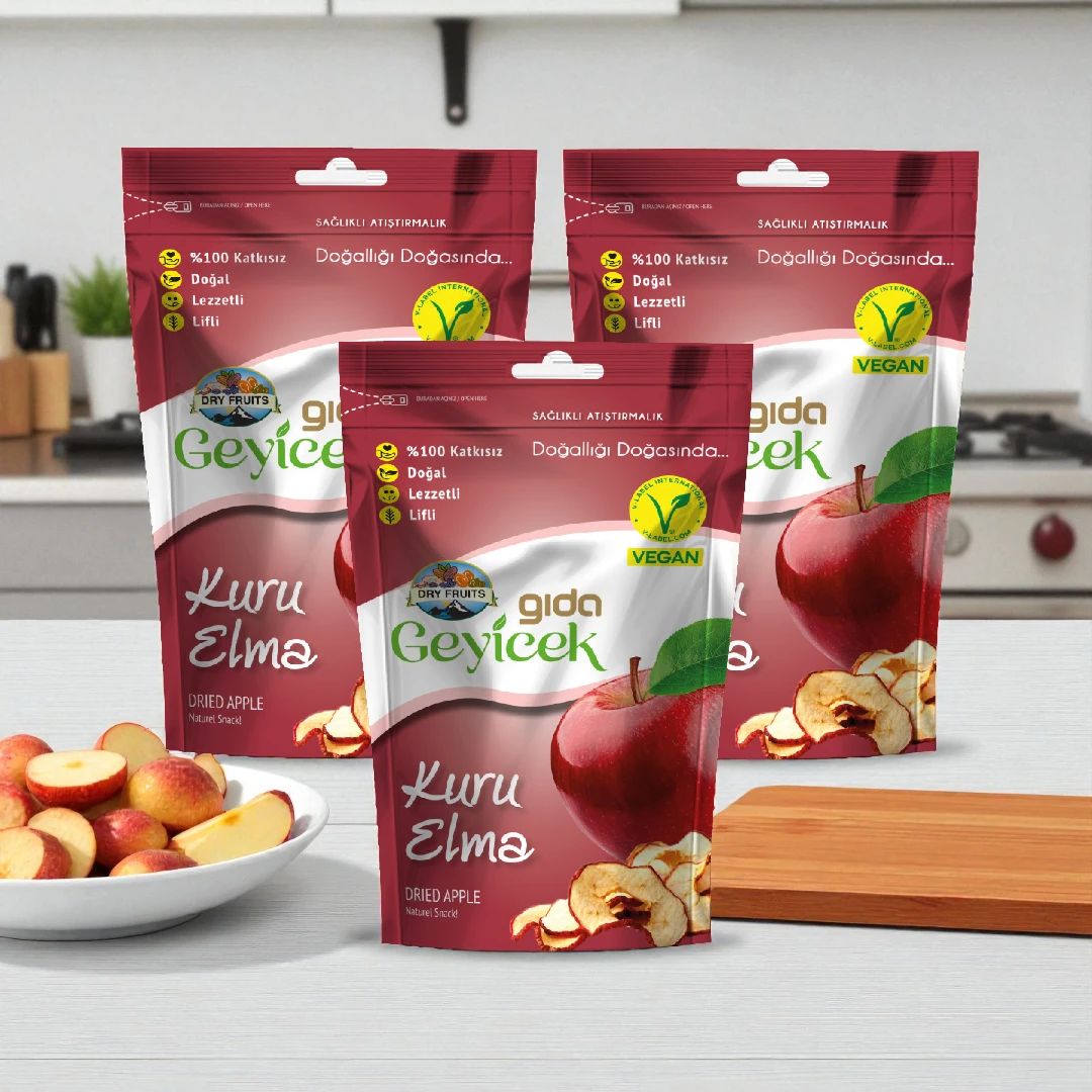 Geyicek Gıda 3'lü Kurutulmuş Elma 50 Gr