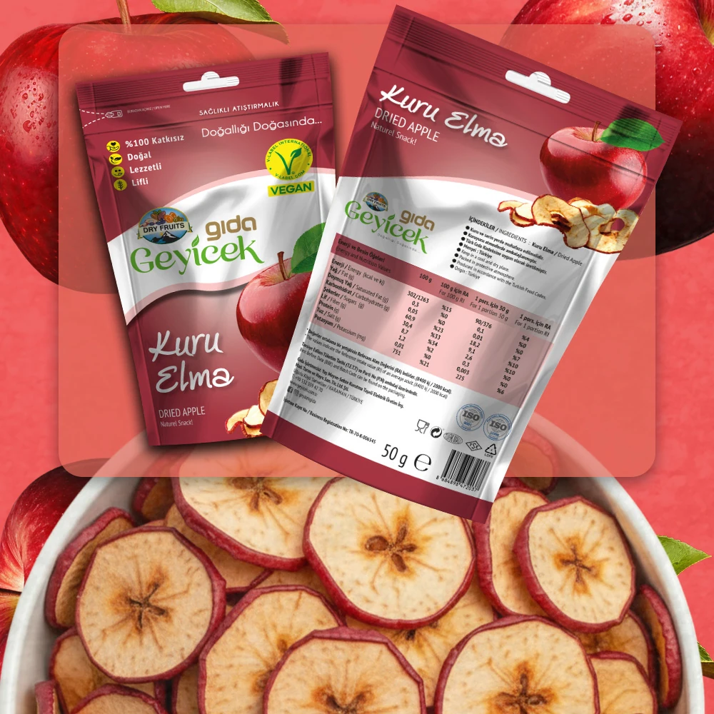 Geyicek Gıda Kurutulmuş Elma 50 Gr