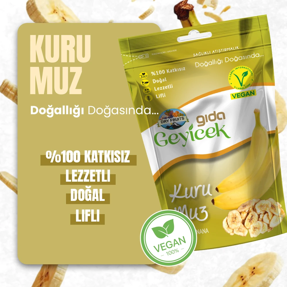 Geyicek Gıda Kurutulmuş Muz 30 Gr