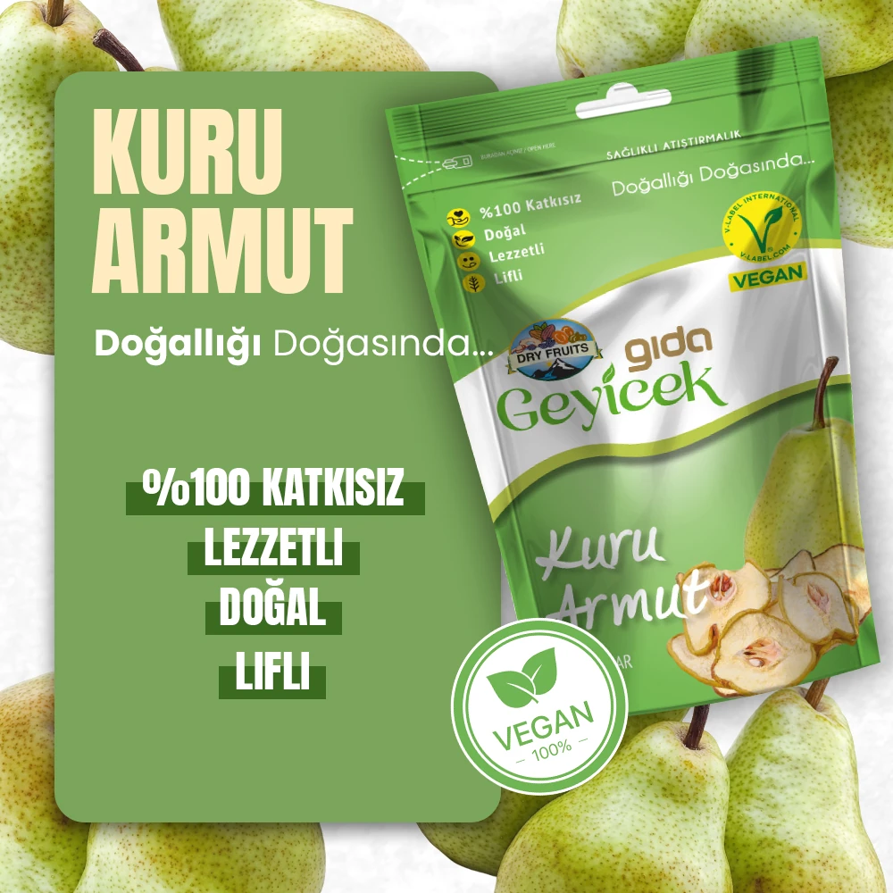 Geyicek Gıda Kurutulmuş Armut 50 Gr