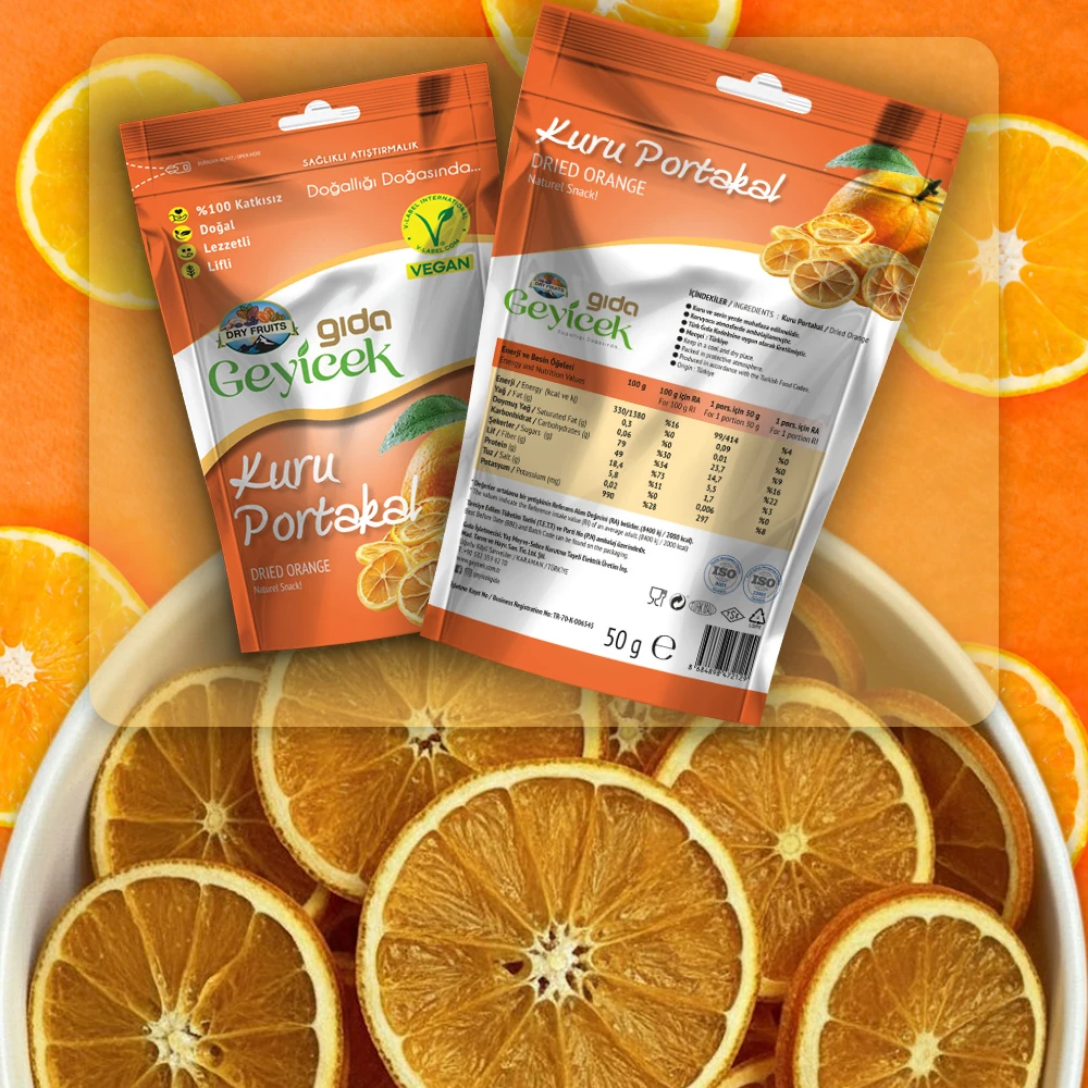 Geyicek Gıda 3'lü Kurutulmuş Portakal Paketi 50 Gr