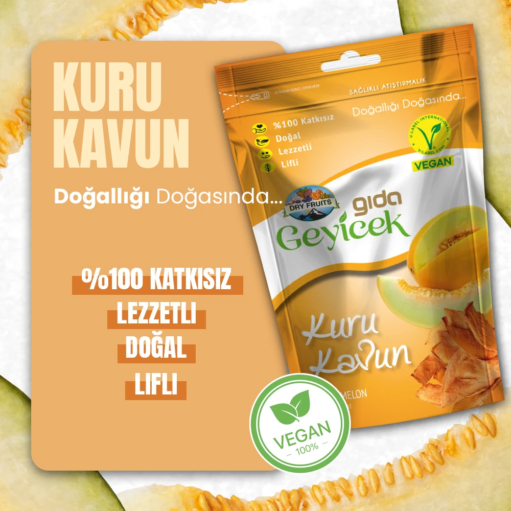 Geyicek Gıda Kurutulmuş Kavun 30 Gr