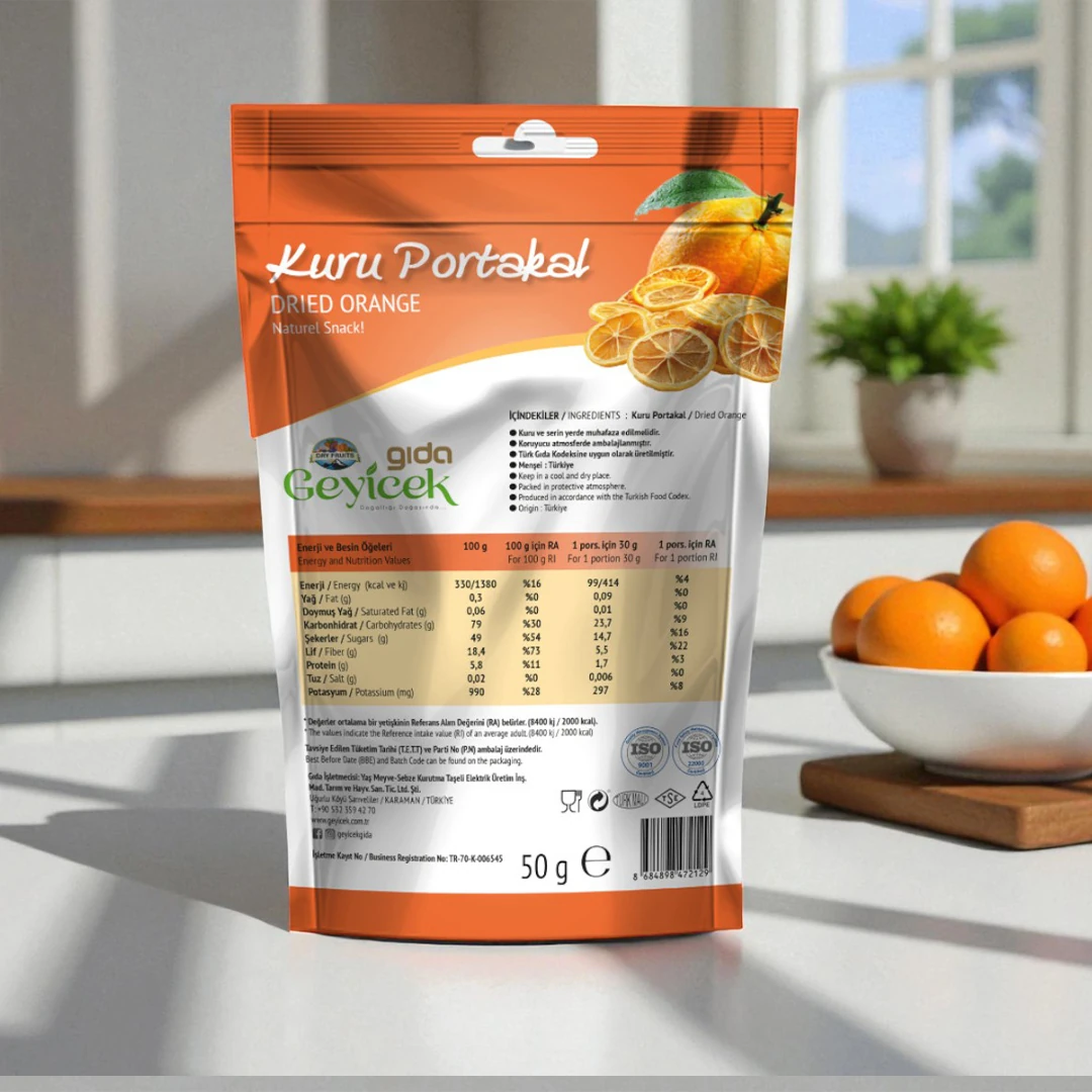 Geyicek Gıda 3'lü Kurutulmuş Portakal Paketi 50 Gr