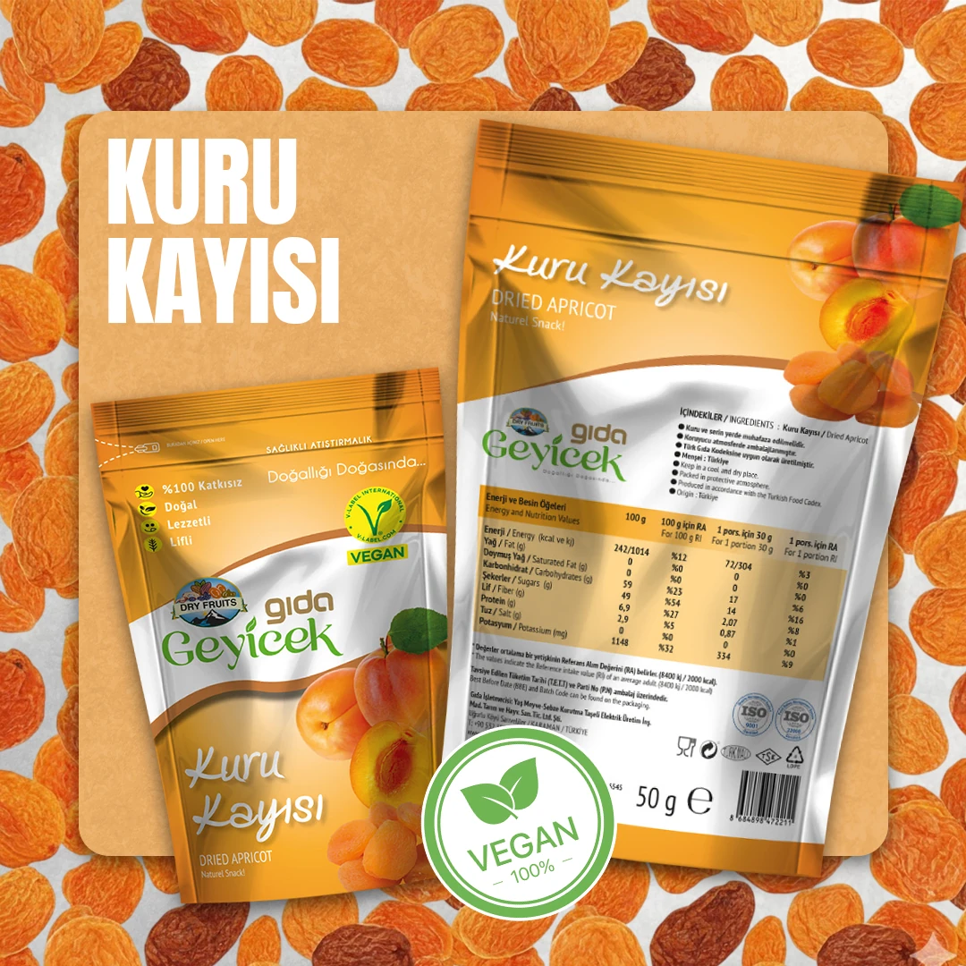 Geyicek Gıda 3'lü Hasat 3x50 Gr (Kayısı/Elma/Armut)