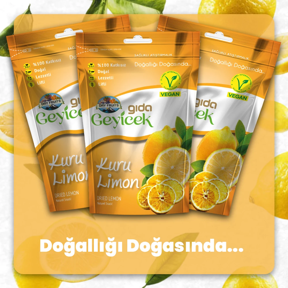 Geyicek Gıda 3'lü Kurutulmuş Limon 30 Gr 
