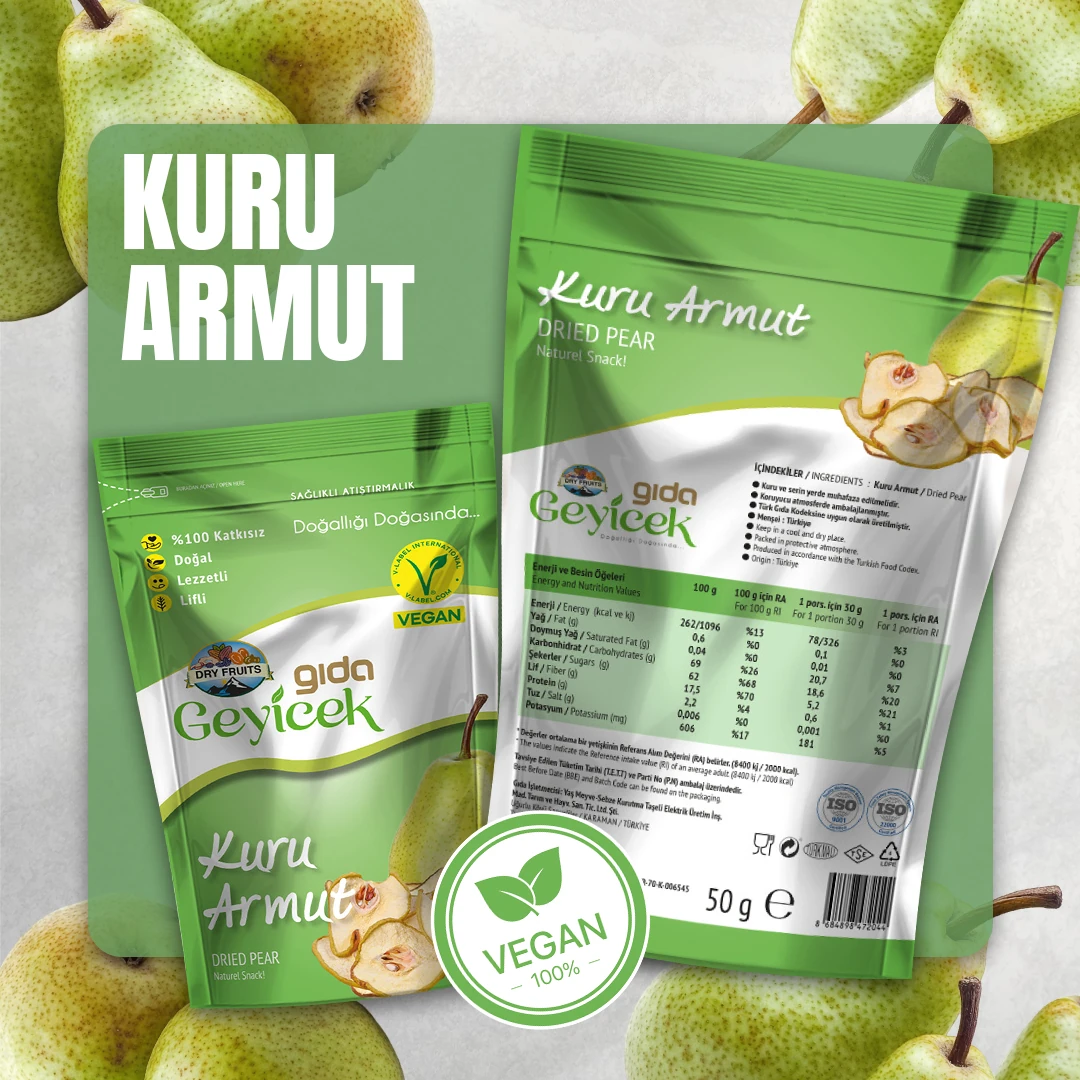 Geyicek Gıda 3'lü Hasat 3x50 Gr (Kayısı/Elma/Armut)