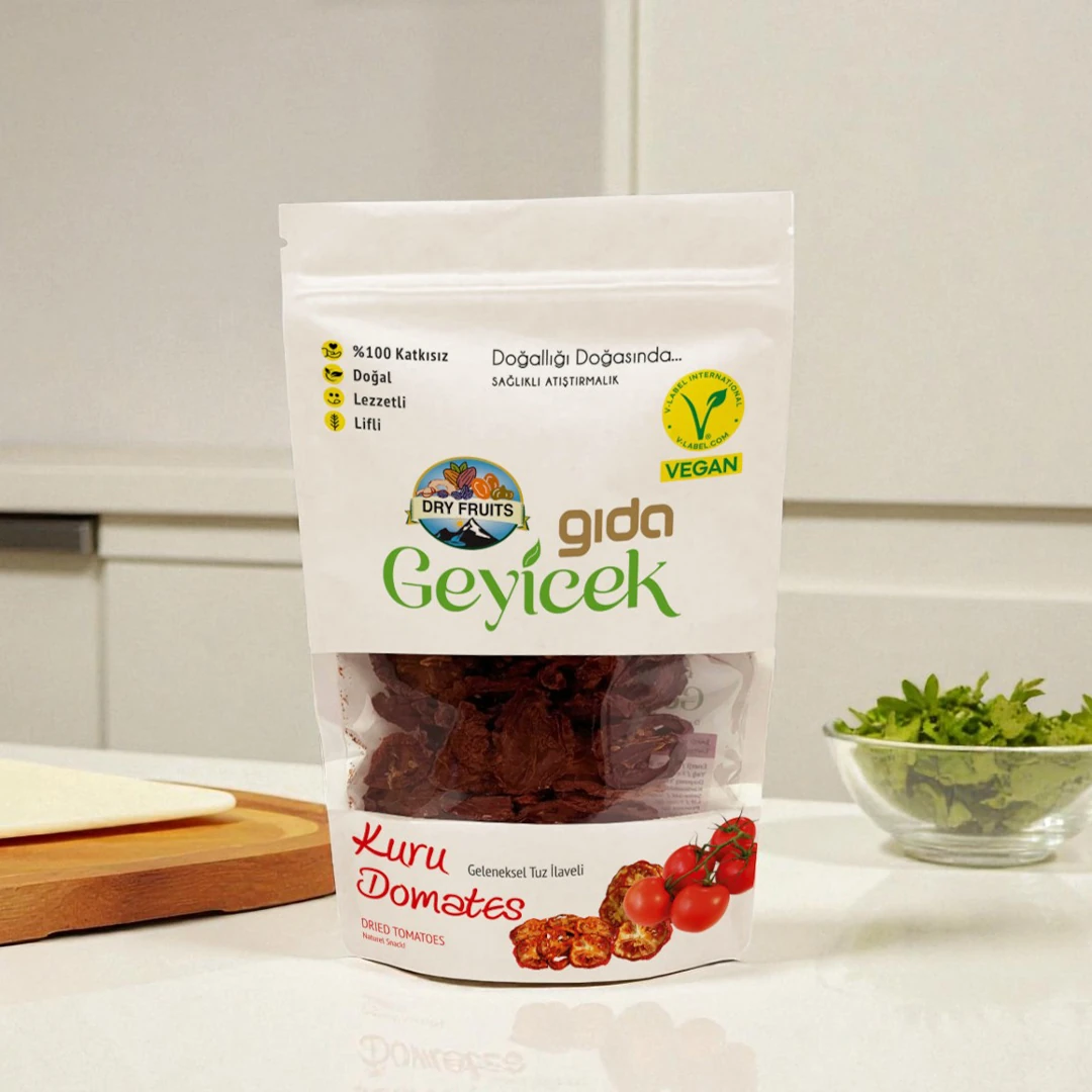 Geyicek Gıda Kurutulmuş Domates (Geleneksel Tuz İlaveli) 100 Gr