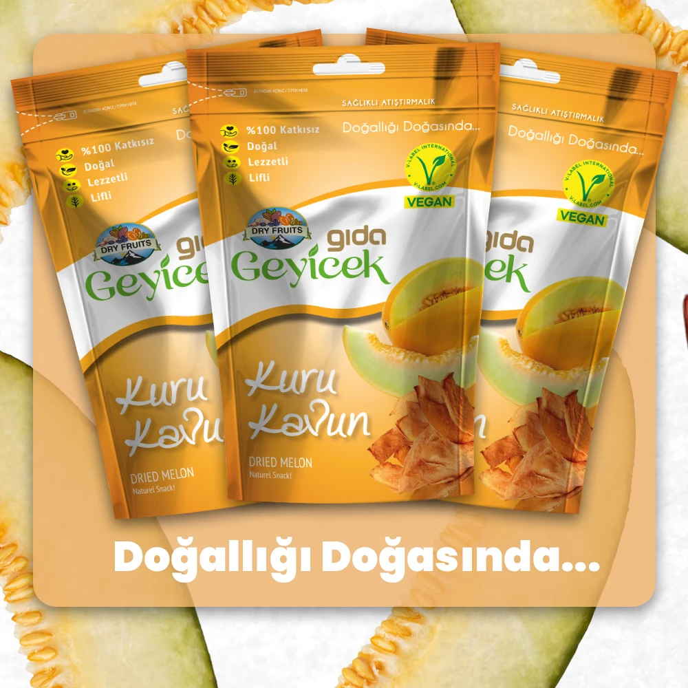 Geyicek Gıda 3'lü Kurutulmuş Kavun 30 Gr
