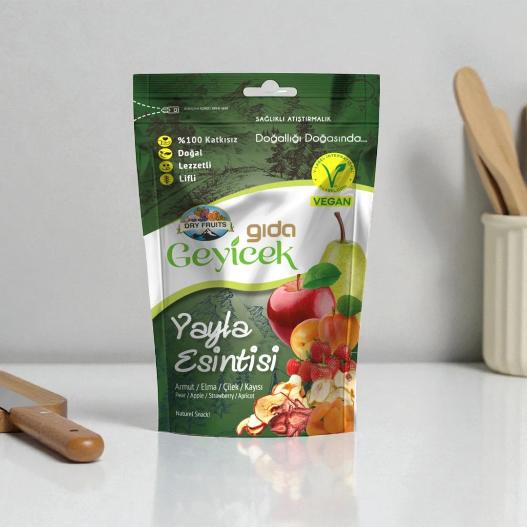 Geyicek Gıda Yayla Esintisi Kurutulmuş Meyveler (Armut/Elma/Çilek/Kayısı) 50 Gr