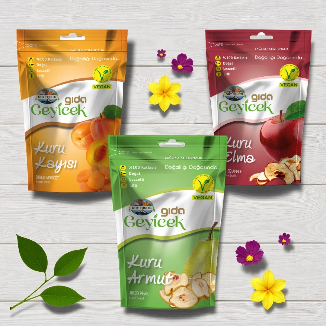 Geyicek Gıda 3'lü Hasat 3x50 Gr (Kayısı/Elma/Armut)
