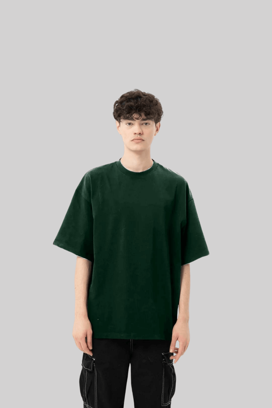 Dark Green Basic Oversize Tee