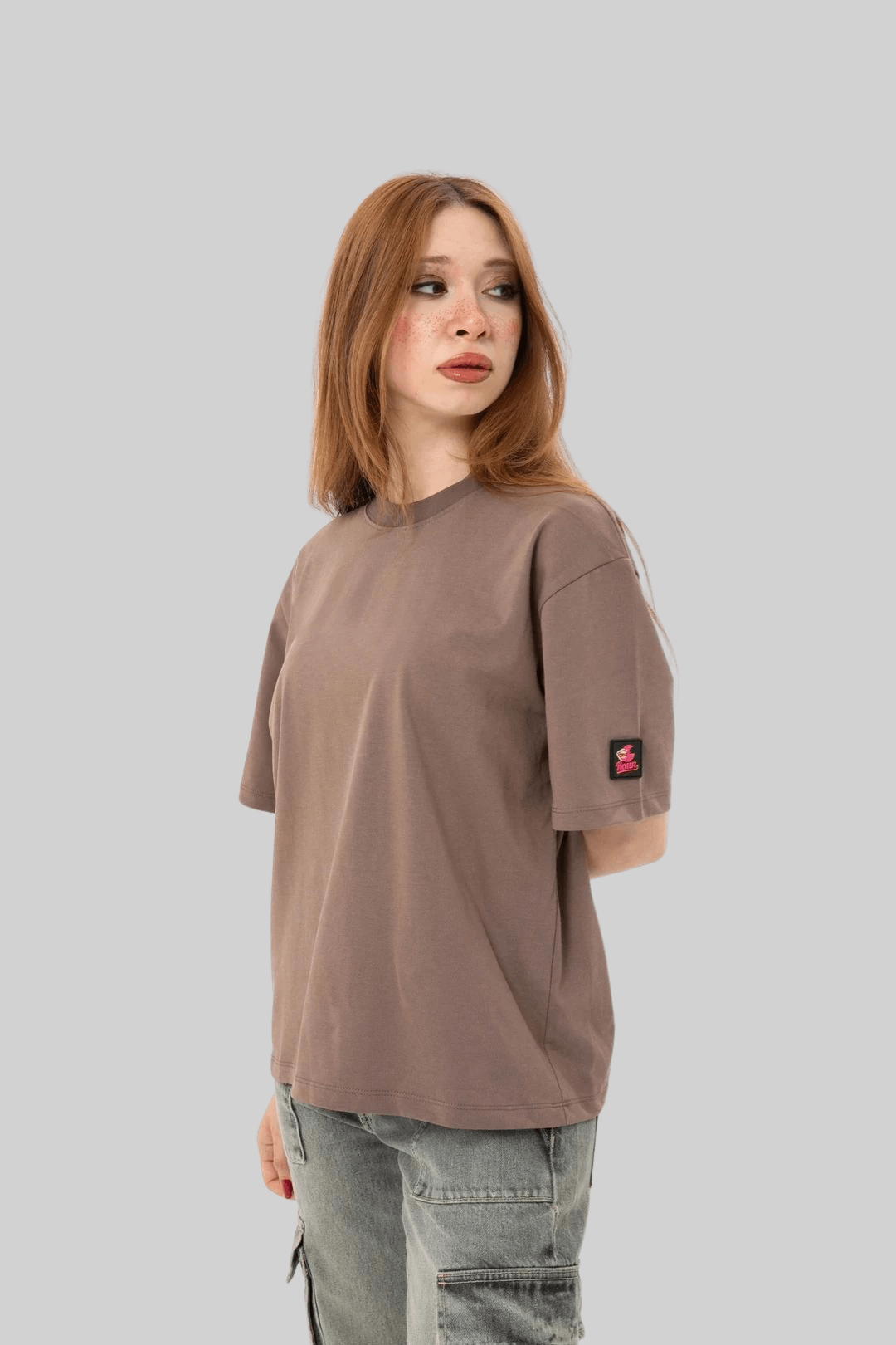 Brown Basic Cropped Tee