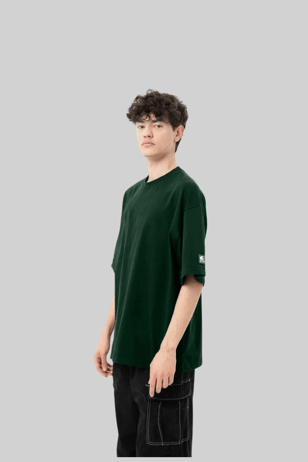 Dark Green Basic Oversize Tee