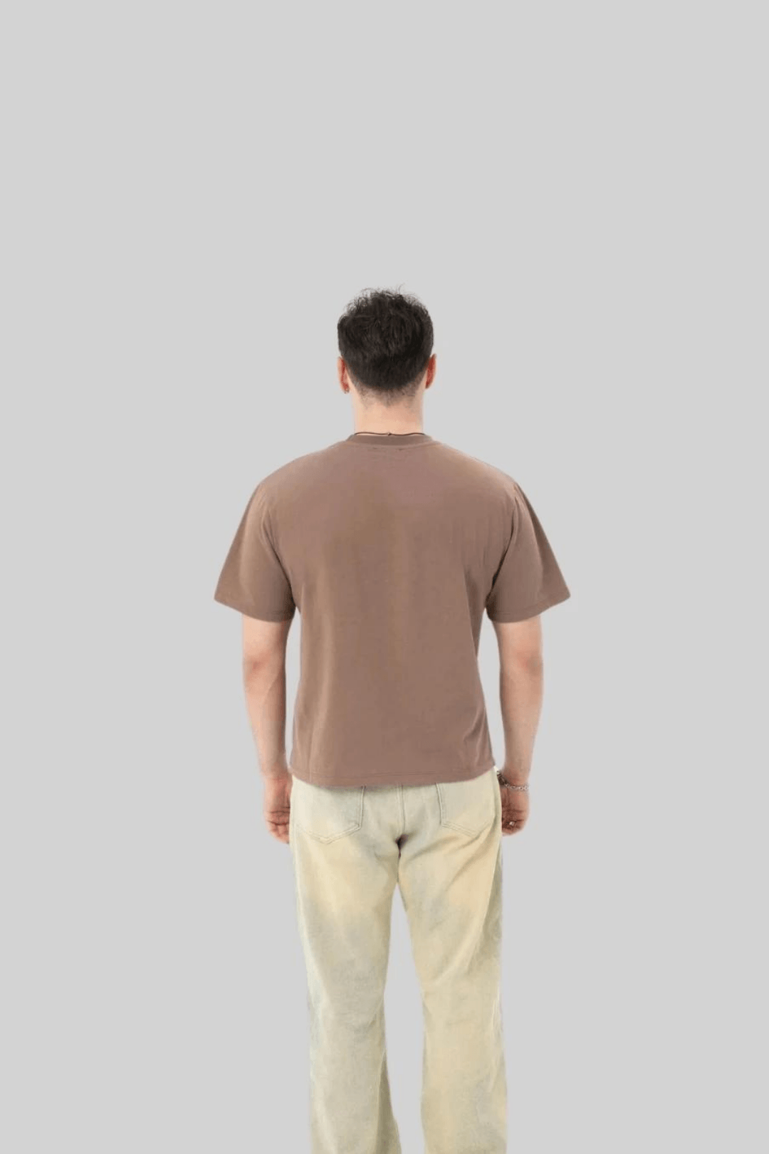 Brown Basic Cropped Tee